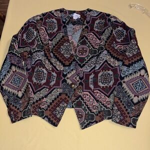 Vtg Western WC-Steppin Designs Large Jacket Southwest Design